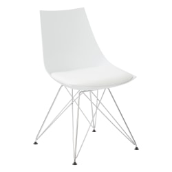 Ave Six Eiffel Bistro Chairs, White/Chrome, Pack Of 2