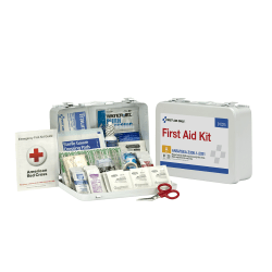 First Aid Only 25-Person Metal First Aid Kit, 6-1/2"H x 9-1/2"W x 3"D, Kit Of 94 Pieces