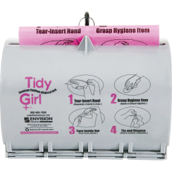 Stout® Tidy Girl Feminine Hygiene Disposal Bag Dispenser, Gray