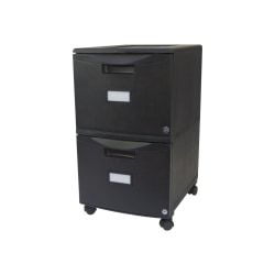 Storex 26"D Vertical 2-Drawer File Cabinet, Plastic, Black