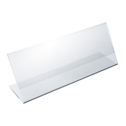 Azar Displays Acrylic L-Shaped Sign Holders, 2 1/2" x 8 1/2", Clear, Pack Of 10