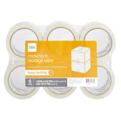 Office Depot® Brand Moving & Storage Packing Tape, 1.89" x 54.6 Yd., Crystal Clear, Pack Of 6 Rolls