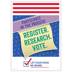 ComplyRight™ Get Out The Vote Posters, Participate In The Process, English, 10" x 14", Pack Of 3 Posters