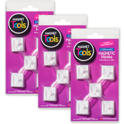 Dowling Magnets® Ceramic Magnetic Hooks, 5 Per Pack, 3 Packs