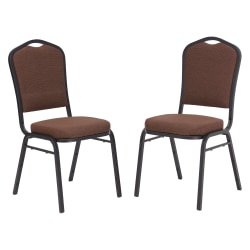 National Public Seating 9300 Series Deluxe Upholstered Banquet Chairs, Chocolatier/Black, Pack Of 2 Chairs