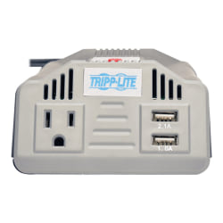 Tripp Lite Ultra-Compact Car Inverter 200W 12V DC to 120V AC 2 USB Charging Ports 1 Outlet - DC to AC power inverter + battery charger - 12 V - 200 Watt - output connectors: 2