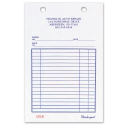 Custom Carbonless Business Forms, Pre-Formatted, All Purpose Forms, 5-3/8" x 8 1/2", 3-Part, Box Of 250
