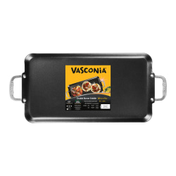 Vasconia Aluminum Nonstick Double Burner Griddle, 24-7/16" x 10-13/16" x 3-5/16", Metallic