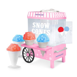 Nostalgia Snow Cone Maker, 10-1/2" x 15-1/2", Pink
