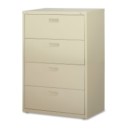Lorell® 30"W Lateral 4-Drawer File Cabinet, Metal, Putty