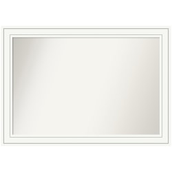Amanti Art Non-Beveled Rectangle Framed Bathroom Wall Mirror, 29" x 41", Craftsman White