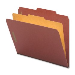 Nature Saver Classification Folders, Letter Size, 1 Partition, 100% Recycled, Redrope, Box Of 10