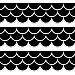 Creative Teaching Press® EZ Borders, Black Scallops, 48’ Per Pack, Set Of 3 Packs