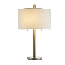 Adesso® Boulevard Table Lamp, 28"H, White Shade/Silver Base