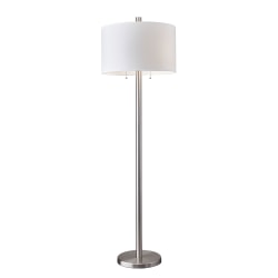 Adesso® Boulevard Floor Lamp, 61"H, White/Silver