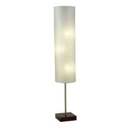 Adesso® Gyoza Floor Lamp, 67"H, Walnut/White