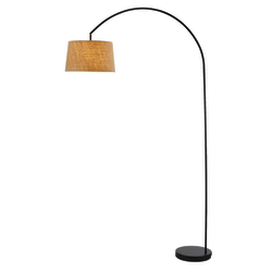 Adesso® Goliath Arc Floor Lamp, 83"H, Burlap/Black