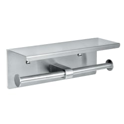 Alpine C-Fold Multi-Fold Dual Toilet Paper Holder, 4"H x 10-1/2"W x 3-7/8"D, Stainless Steel