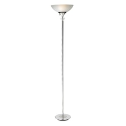 Adesso® Metropolis 300W Torchiere Floor Lamp, 71 1/2"H, Frosted White Shade/Chrome Base