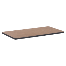 Lorell® Classroom Rectangular Activity Table Top, 48"W x 24"D, Medium Oak/Black