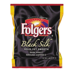 Folgers® Black Silk Single-Serve Packs, Dark Roast, 1.4 Oz Per Bag, Carton Of 42