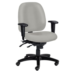 WorkPro® 4X4 498SL Ergonomic Antimicrobial Vinyl Low-Back Multi-Function Task Chair, Gray/Black