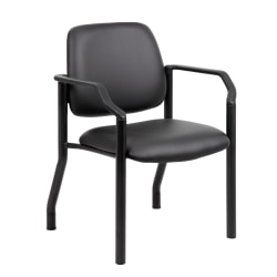 Boss Office Products Mid-Back Guest Chair With Arms, Black