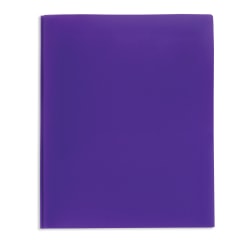 Office Depot® Brand 2-Pocket School-Grade Poly Folder with Prongs, Letter Size, Purple