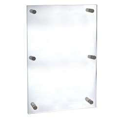 Azar Displays Graphic-Size Acrylic Vertical/Horizontal Standoff Sign Holder, 24" x 36", Clear