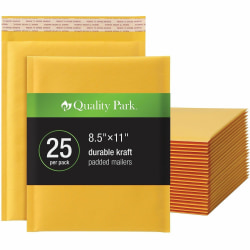 Quality Park Bubble Mailers - Bubble - 8 1/2" Width x 11" Length - Strip - Brown Kraft - 25 / Box