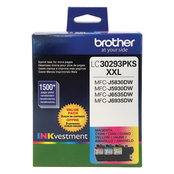Brother® LC3029 High-Yield Cyan, Magenta, Yellow Ink Cartridges, Pack Of 3, LC30293PKS