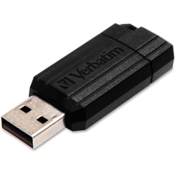 Verbatim® PinStripe USB Flash Drive, 8GB, Black