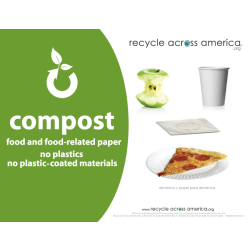 Recycle Across America Compost Standardized Labels, COMP-8511, 8 1/2" x 11", Green