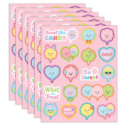 Teacher Created Resources Smelly Stickers, Cotton Candy, 108 Per Pack, Set Of 6 Packs