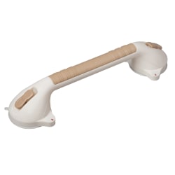 HealthSmart® Suction Cup Grab Bar With Germ Protection, 16"H x 2"W x 3 1/2"D, Sand