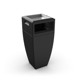 Mayne Kobi Polyethylene Waste Bin With Ashtray, 24 Gallon, Black