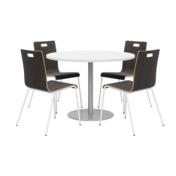 KFI Studios Proof Dining Table Set With Jive Dining Chairs, Espresso/White