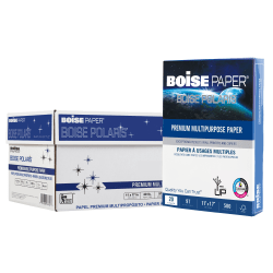 Boise® POLARIS® Premium Multi-Use Printer & Copier Paper, Ledger Size (11" x 17"), 2500 Total Sheets, 97 (U.S.) Brightness, 20 Lb, White, 500 Sheets Per Ream, Case Of 5 Reams