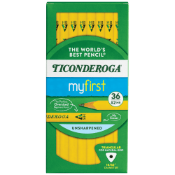 Ticonderoga® Tri-Write Beginners' Pencils, #2 Lead, Soft, Pack of 36
