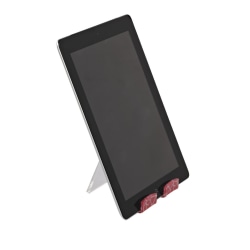 Realspace™ Tablet Holder, 5 3/4"H x 4"W x 4"D, Clear/Pink Pebble