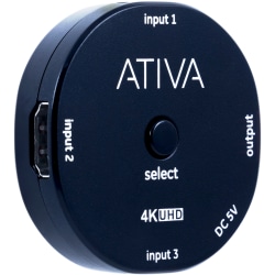 Ativa® 3-Device HDMI™ Switch, Black, 44150