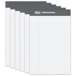 Office Depot® Brand Sugar Cane Paper Perforated Pads, 5" x 8", White, Pack Of 6