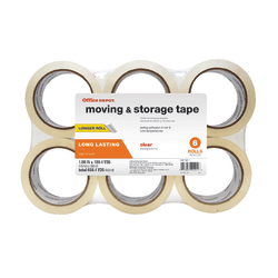 Office Depot® Brand Moving & Storage Tape, 1-9/10" x 109.4 Yd., Clear, Pack Of 6 Rolls
