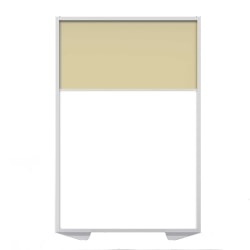 Ghent Floor Partition With Aluminum Frame, 71-7/8"H x 48"W x 2"D, White/Caramel