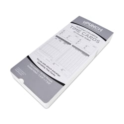 uPunch Time Cards, 2-Sided, 3.5" x 7.5", Gray, Pack Of 50, HNTCL2050