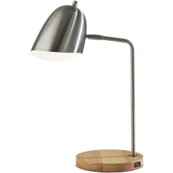 Adesso® Simplee Jude Desk Lamp, 19-1/2"H, Natural/Brushed Steel