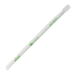 Planet+ Compostable Jumbo Straws, 7-3/4", Clear, Pack Of 4,800 Straws