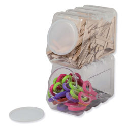 Pacon® Interlocking Storage Containers With Lids, 9-1/2"H x 6-3/4"W x 5-1/2"D, Clear, Set Of 2 Containers