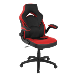 Lorell® Bucket High-Back Gaming Chair, Red/Black