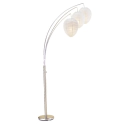 Adesso® Belle Arc Floor Lamp, 82"H, White/Silver